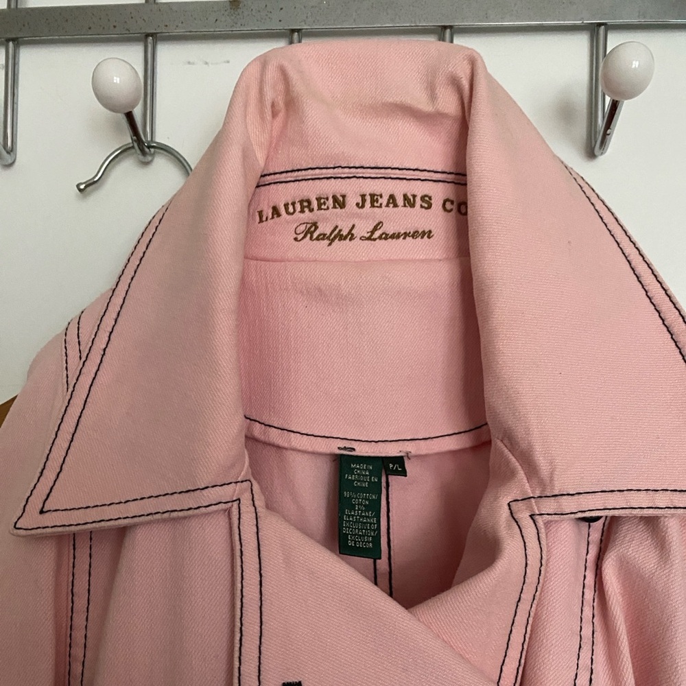 Ralph Lauren Light Pink Denim Jacket - Picture 2 of 3